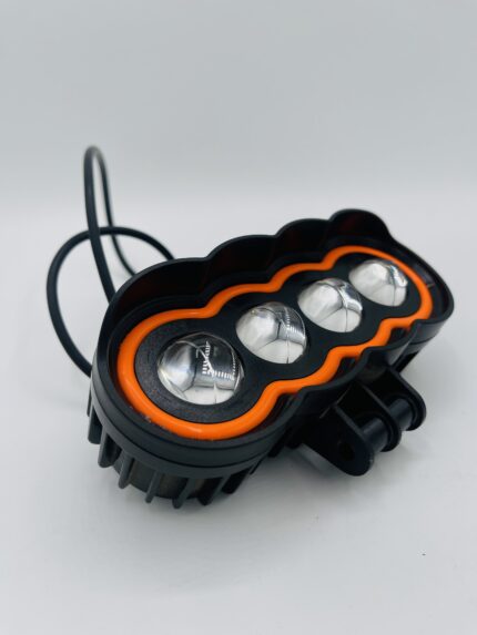 4 Lens LED Motorcycle Fog Light – High Power Projector Auxiliary Driving Light with Amber DRL