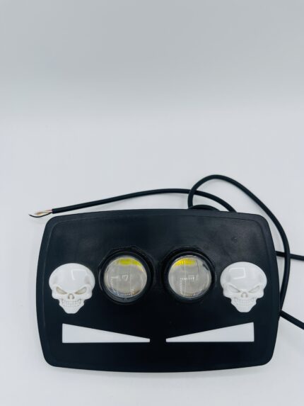 Dual Projector Skull LED Motorcycle Headlight Mask – Custom Streetfighter Front Light