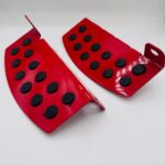 Universal CNC Aluminum Motorcycle Footrest (Paidan) | Red Anti-Slip Bike Foot Peg Set