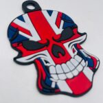 Premium England Flag Skull Silicone Hanging Decoration